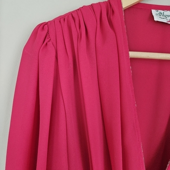 Vintage pink maxi boho  dress longsleeve 60's - Picture 6 of 8